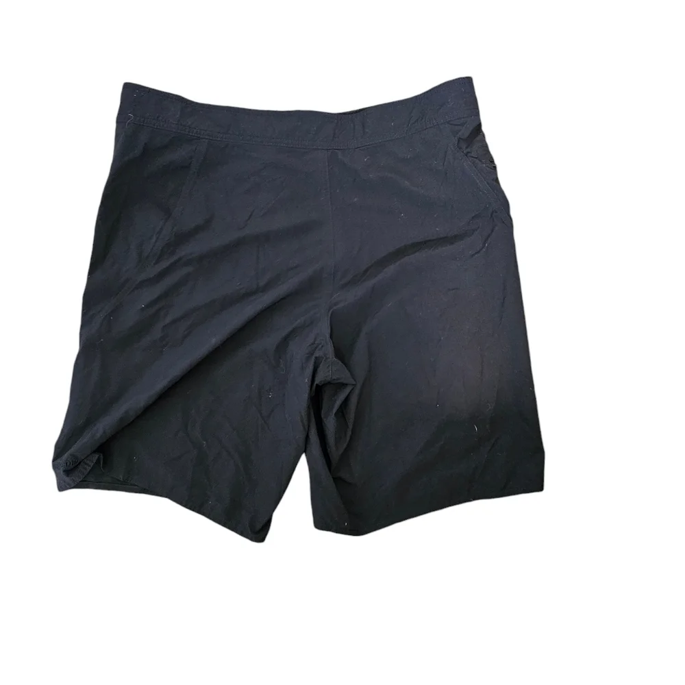 Patagonia Mens Black board shorts tie waist zippered pocket 38 Beach Swim Hiking